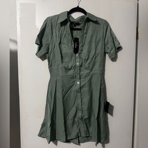 Lulu's Sage Green Collared Dress